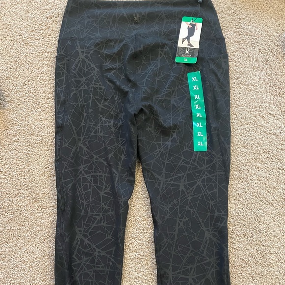 Womens Spyder Active Leggings with Side Pockets - Picture 2 of 3